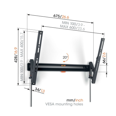 TVM 3615 Support TV Inclinable