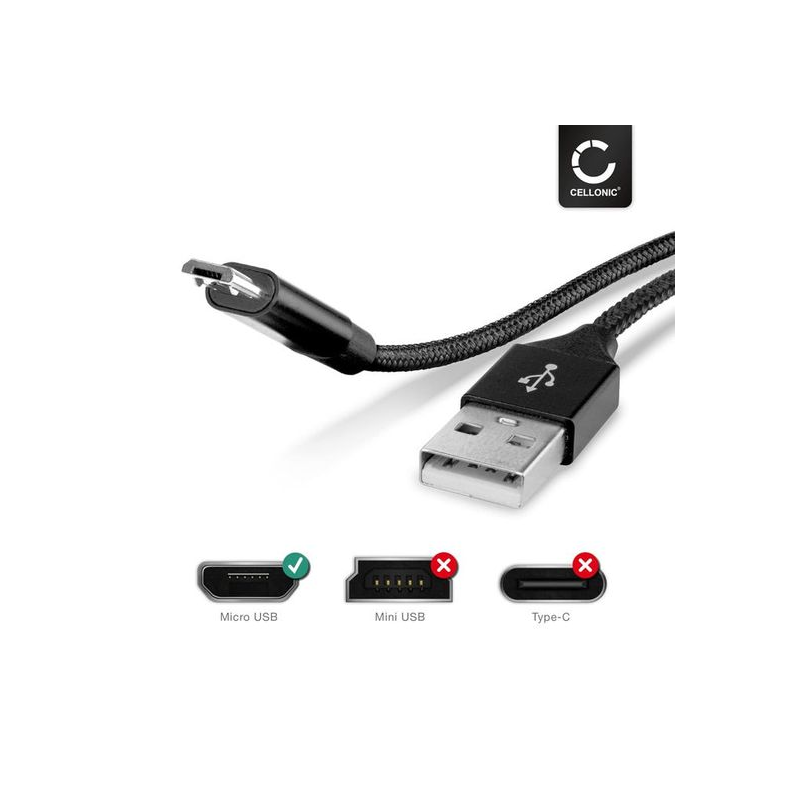 Câble USB Micro USB - 1.5m - Transfert rapide - Compatible Canon EOS