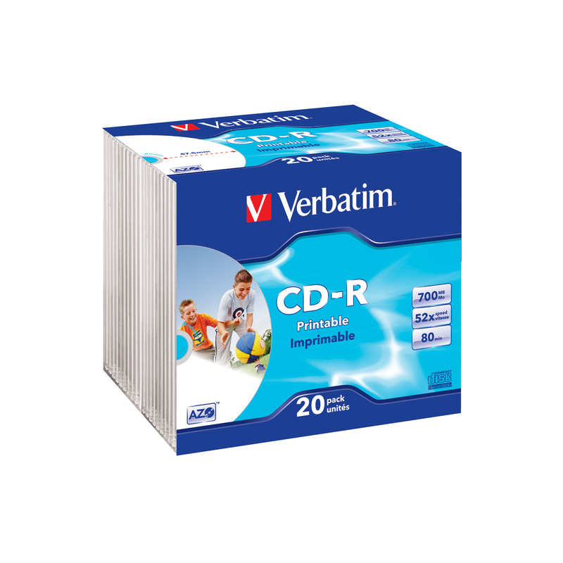 PACK DE 20 UNITES CD-R AVEC POCHETTE VERBATIM 43424