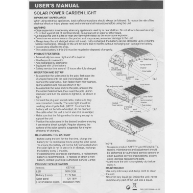 Lampe Solaire Haute qualité Ip67 Étanche