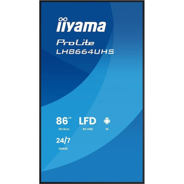 Moniteur professionnel pour l affichage dynamique 86" IIYAMA PROLITE LH8664UHS-B3AG
