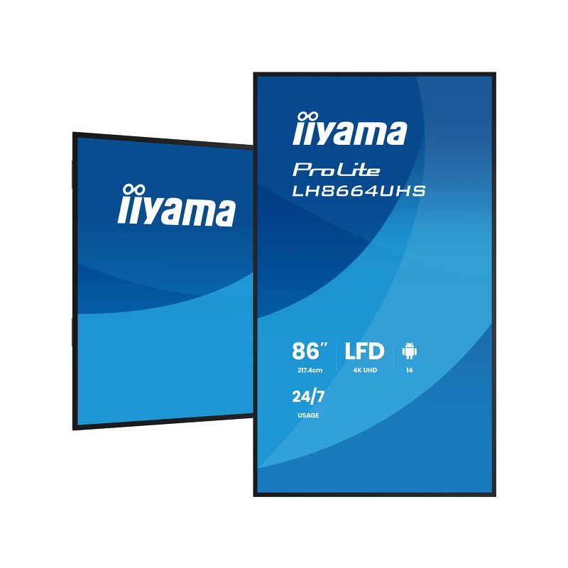 Moniteur professionnel pour l affichage dynamique 86" IIYAMA PROLITE LH8664UHS-B3AG