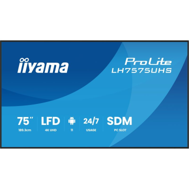 Moniteur professionnel pour l affichage dynamique 75" IIYAMA PROLITE LH7575UHS-B2AG