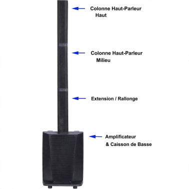 Système de sonorisation actif avec caisson de basse et colonne Phonic L10