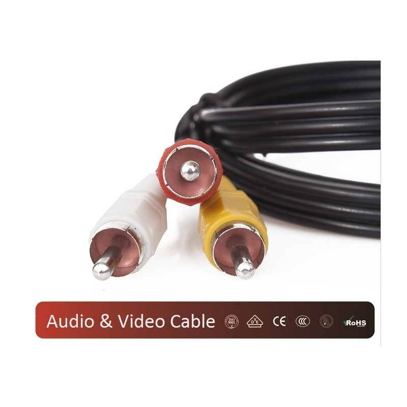 Câble Triple RCA Mâle-mâle 25 Cm - Pour Connexion Audio Et Vidéo Composite, Courte Longueur, Pratique