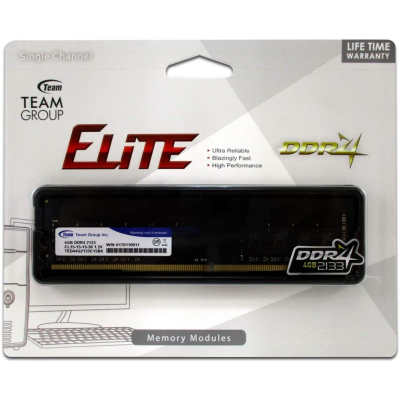 Team Group Elite DDR4 2133MHz 4Go (TED44G2133C1501)