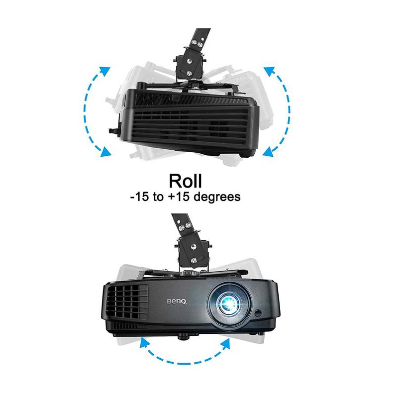 SCHWAIGER 9468 Support Plafond Universel Pour Vidéoprojecteur - Pivotant Et Inclinable Jusqu'à 20 Kg - Installation Murale Ou Plafond