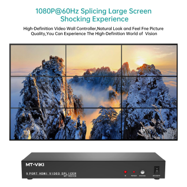 Contrôleur de mur vidéo HDMI 3×3 1080P 60Hz avec télécommande IR