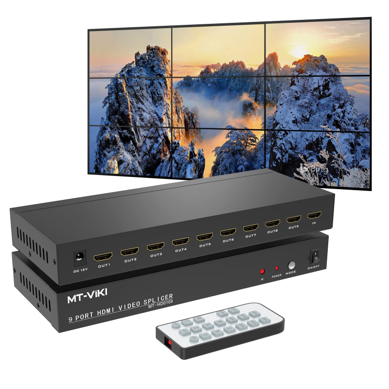 Contrôleur de mur vidéo HDMI 3×3 1080P 60Hz avec télécommande IR
