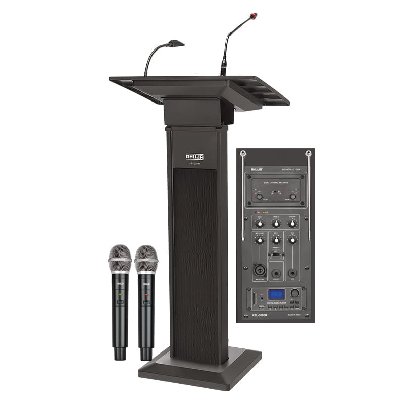 Système de pupitre de sonorisation Ahuja ASL-3000R avec haut-parleur intégré et microphone sans fil